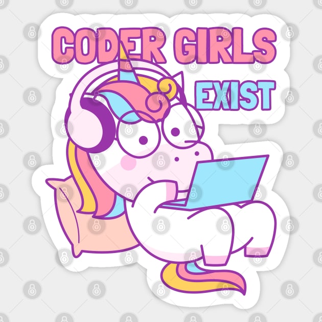 Coder girls exist Sticker by SashaShuba